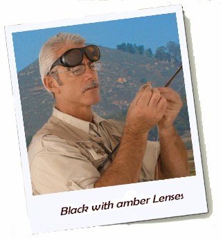 black with amber lens
