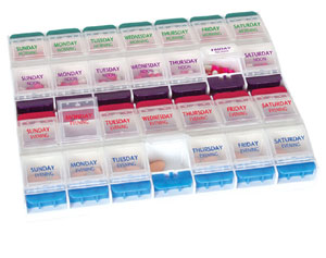 One Handed Push Button 7-Day Medtime Planner HA67583