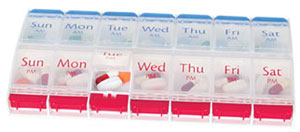 One Handed Push Button 7-Day Pill Organizer HA67585